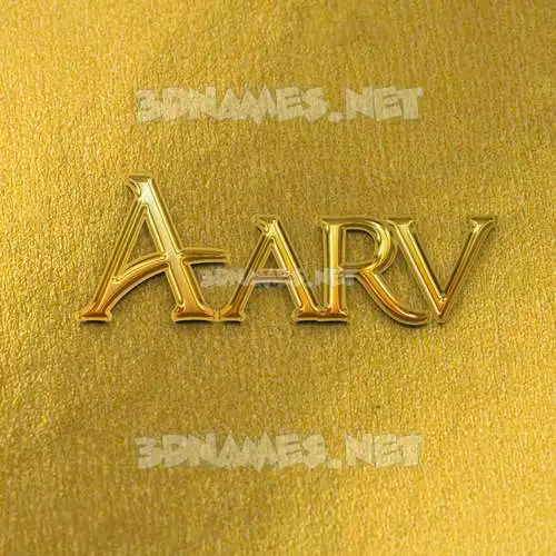 aarv in All Gold style - 3D name wallpaper