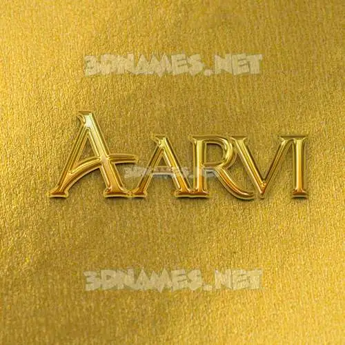 aarvi in All Gold style - 3D name wallpaper