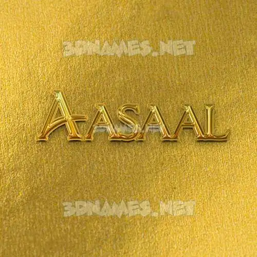 aasaal in All Gold style - 3D name wallpaper