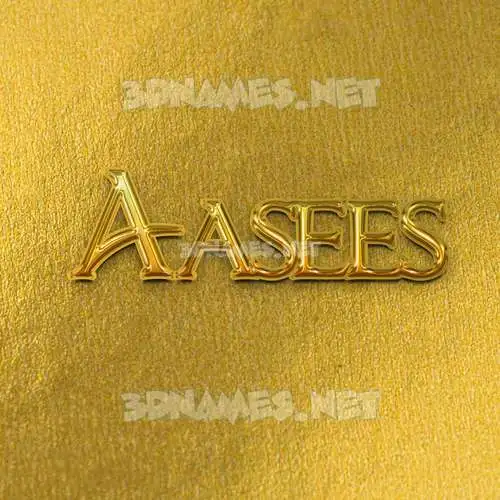 aasees in All Gold style - 3D name wallpaper