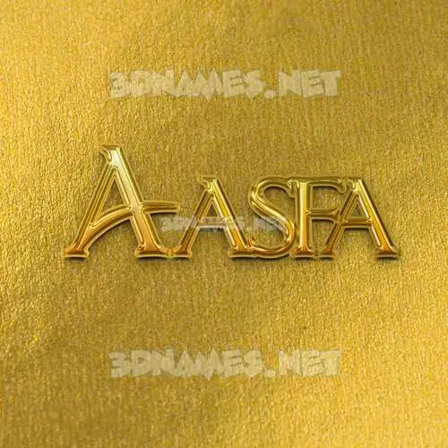 aasfa in All Gold style - 3D name wallpaper