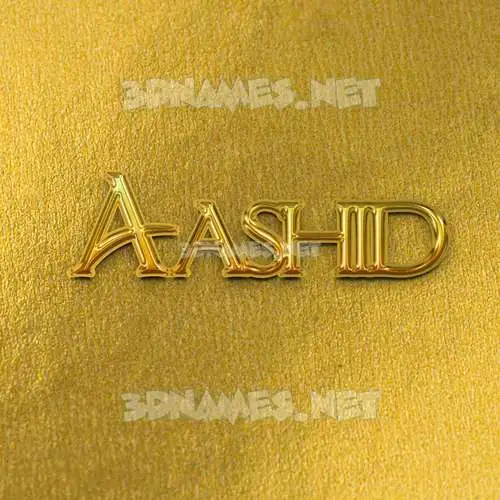aashid in All Gold style - 3D name wallpaper