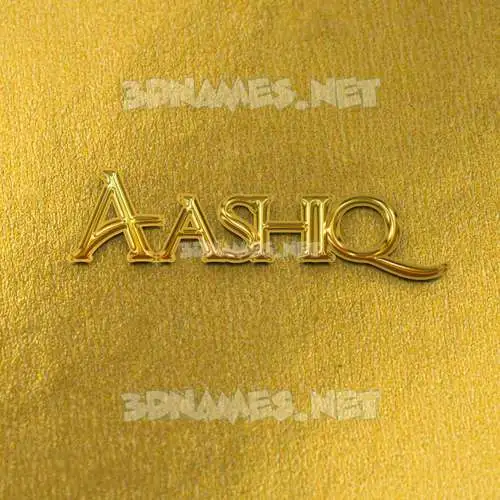 aashiq in All Gold style - 3D name wallpaper