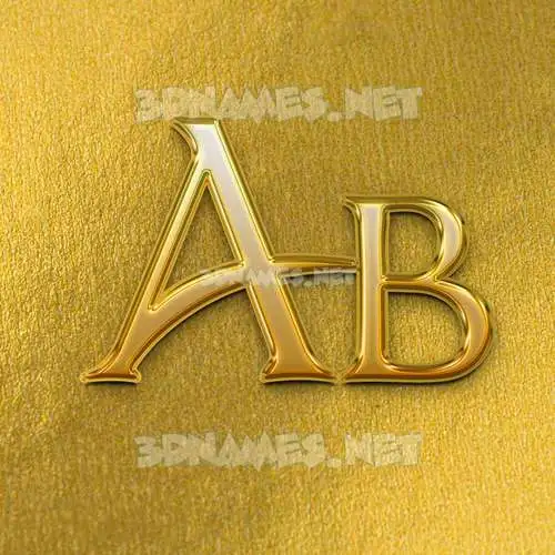 ab in All Gold style - 3D name wallpaper