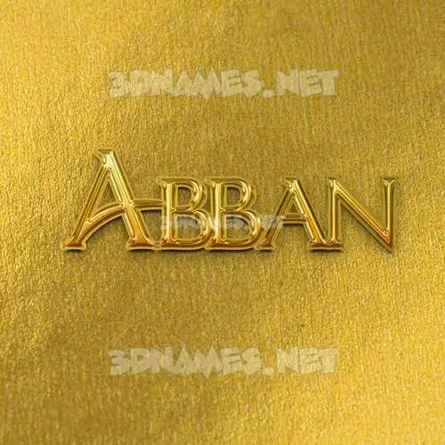abban in All Gold style - 3D name wallpaper