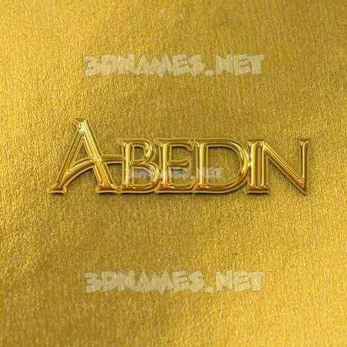 abedin in All Gold style - 3D name wallpaper