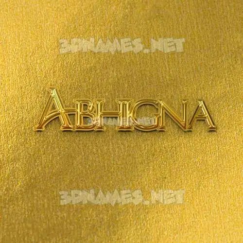 abhigna in All Gold style - 3D name wallpaper