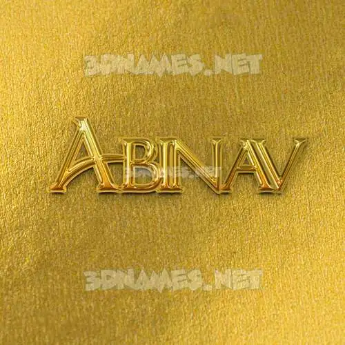 abinav in All Gold style - 3D name wallpaper