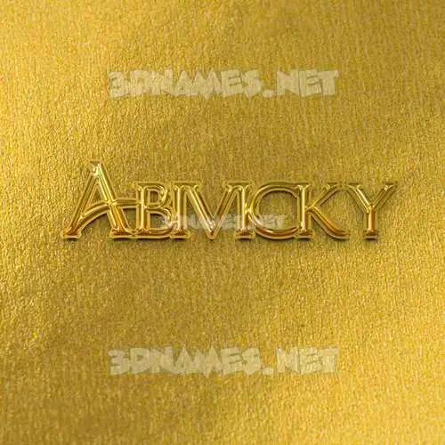 abivicky in All Gold style - 3D name wallpaper