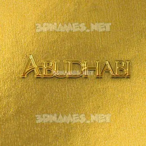 abudhabi in All Gold style - 3D name wallpaper