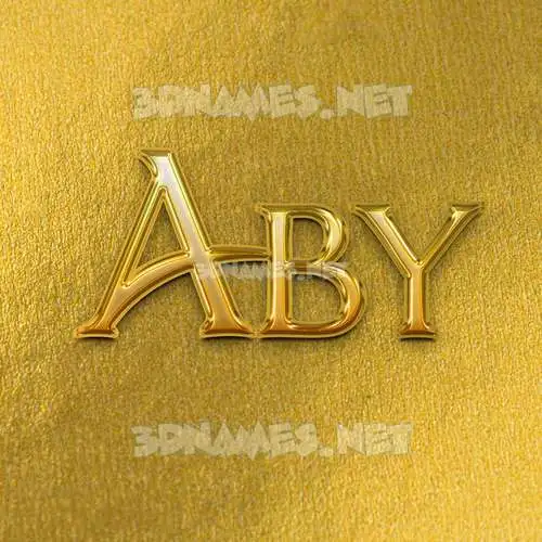 aby in All Gold style - 3D name wallpaper