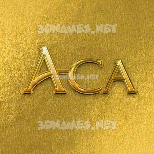 aca in All Gold style - 3D name wallpaper