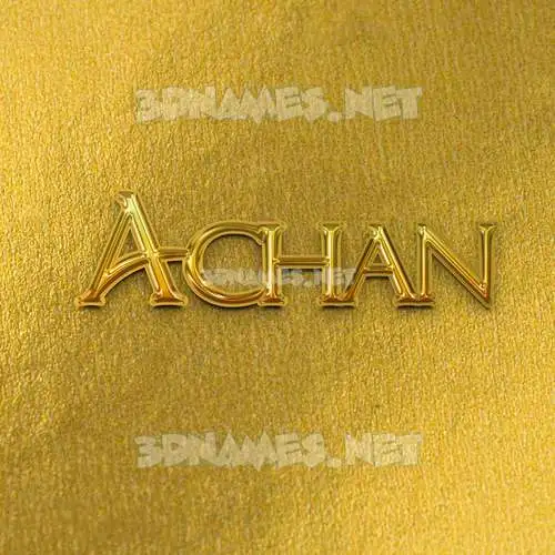 achan in All Gold style - 3D name wallpaper