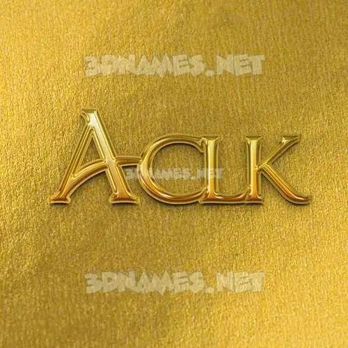 aclk in All Gold style - 3D name wallpaper