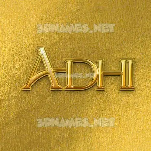 adhi in All Gold style - 3D name wallpaper