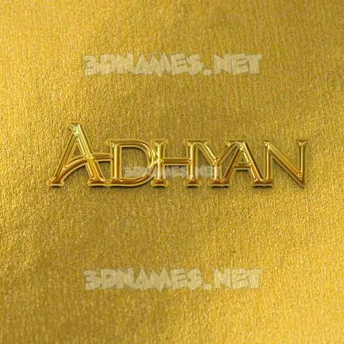 adhyan in All Gold style - 3D name wallpaper