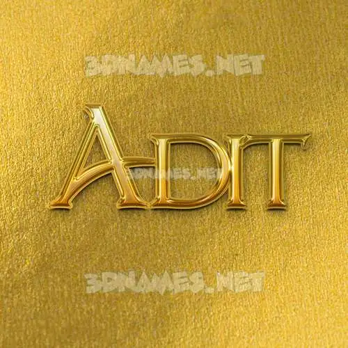 adit in All Gold style - 3D name wallpaper
