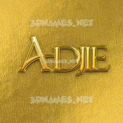 adjie in All Gold style - 3D name wallpaper