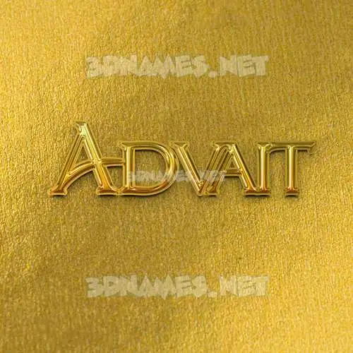 advait in All Gold style - 3D name wallpaper