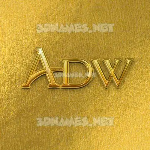 adw in All Gold style - 3D name wallpaper
