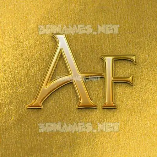 af in All Gold style - 3D name wallpaper