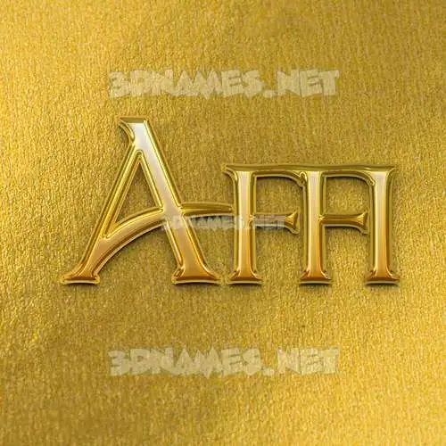 affi in All Gold style - 3D name wallpaper
