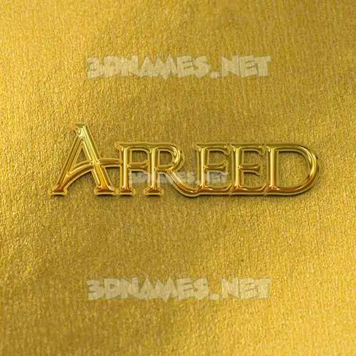 afreed in All Gold style - 3D name wallpaper