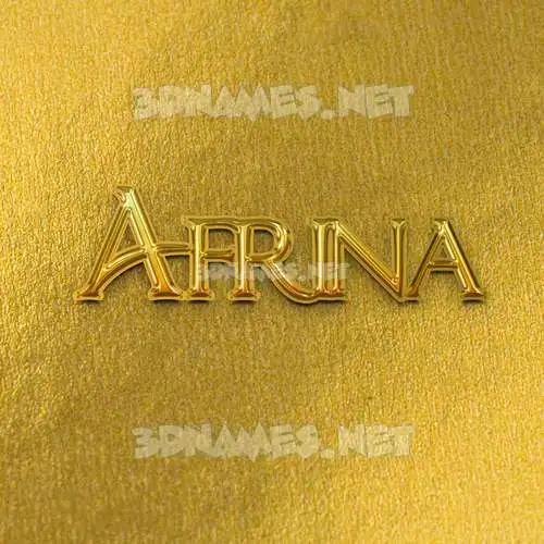 afrina in All Gold style - 3D name wallpaper