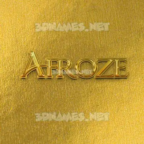 afroze in All Gold style - 3D name wallpaper