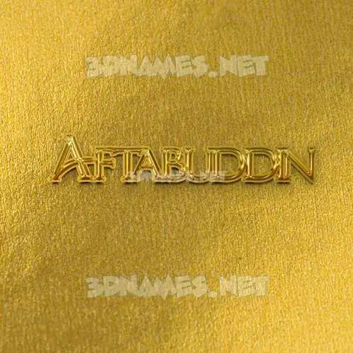 aftabuddin in All Gold style - 3D name wallpaper