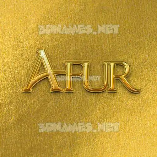afur in All Gold style - 3D name wallpaper