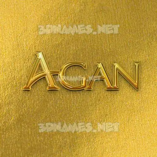 agan in All Gold style - 3D name wallpaper