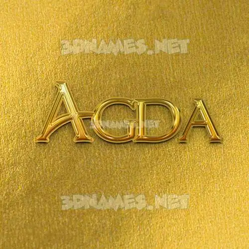 agda in All Gold style - 3D name wallpaper