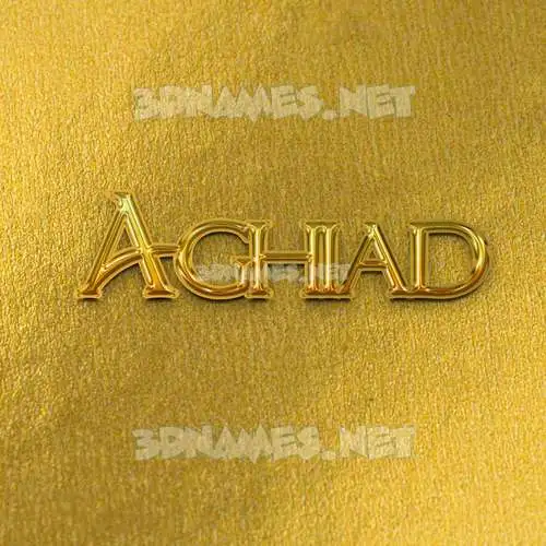 aghiad in All Gold style - 3D name wallpaper