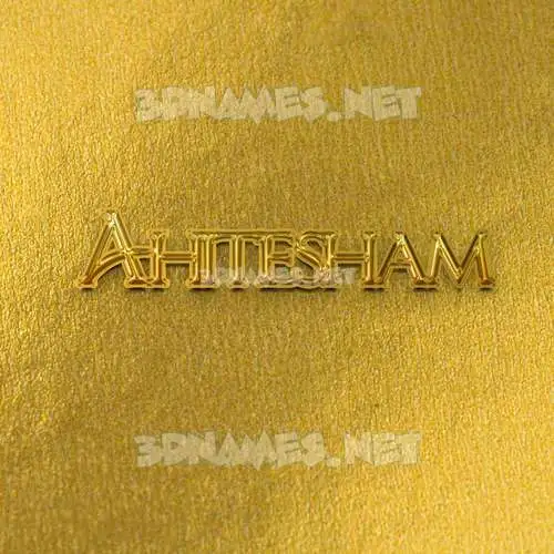 ahitesham in All Gold style - 3D name wallpaper