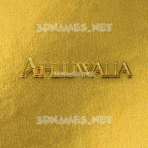 ahluwalia in All Gold style - 3D name wallpaper