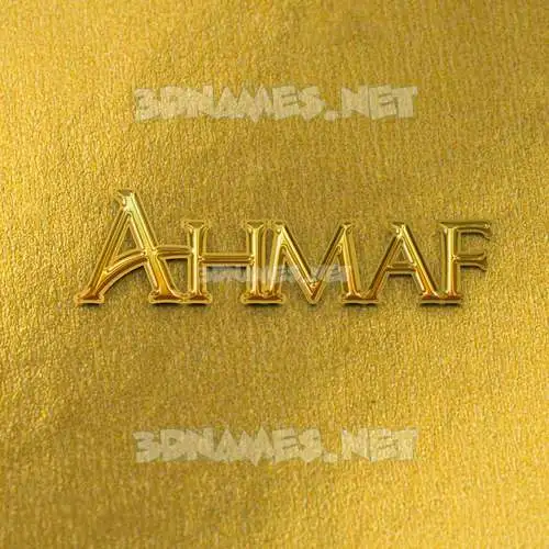 ahmaf in All Gold style - 3D name wallpaper