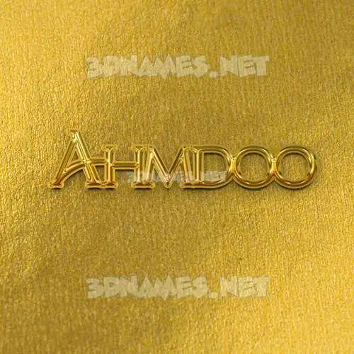 ahmdoo in All Gold style - 3D name wallpaper