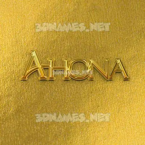 ahona in All Gold style - 3D name wallpaper