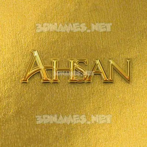 ahsan in All Gold style - 3D name wallpaper