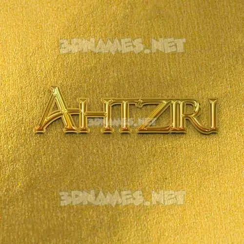 ahtziri in All Gold style - 3D name wallpaper