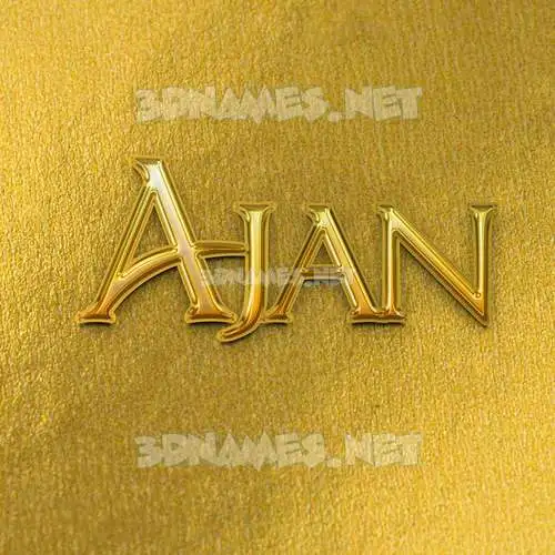 ajan in All Gold style - 3D name wallpaper