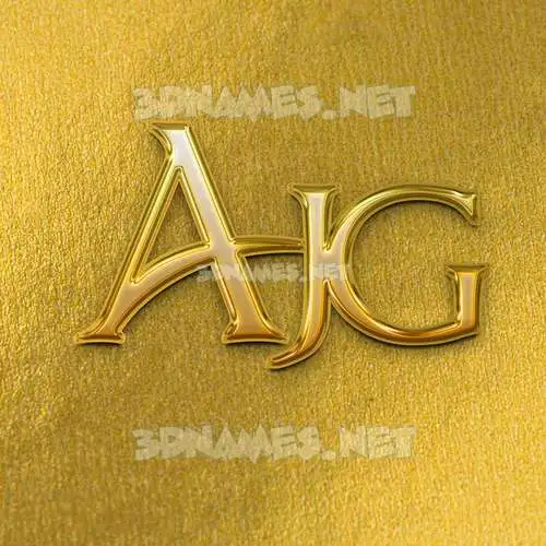 ajg in All Gold style - 3D name wallpaper