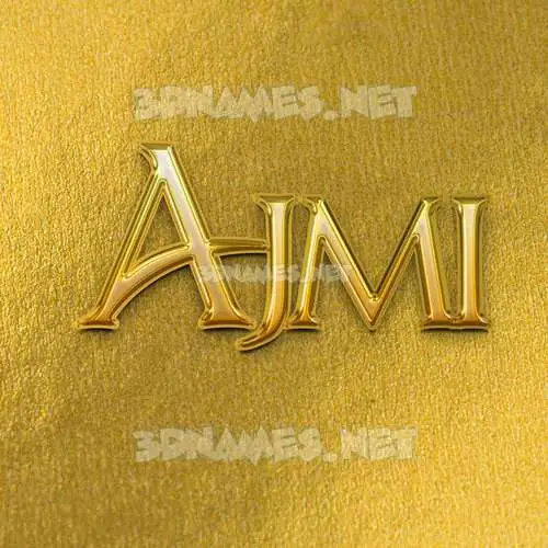ajmi in All Gold style - 3D name wallpaper