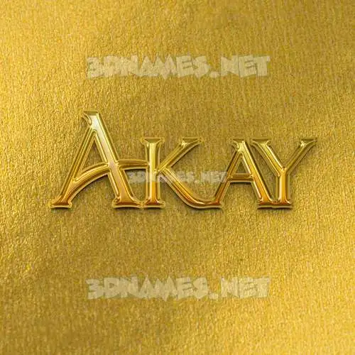 akay in All Gold style - 3D name wallpaper