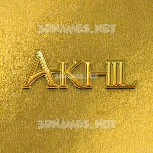 akhil in All Gold style - 3D name wallpaper