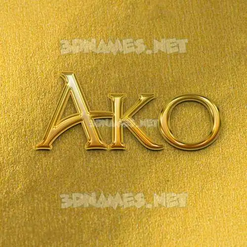 ako in All Gold style - 3D name wallpaper