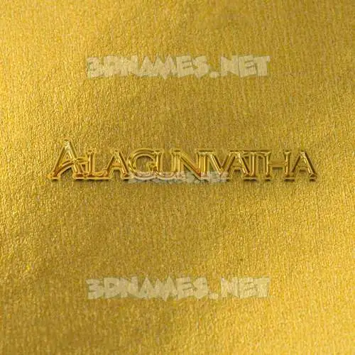 alagunivatha in All Gold style - 3D name wallpaper