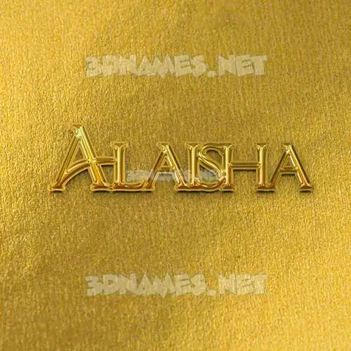 alaisha in All Gold style - 3D name wallpaper
