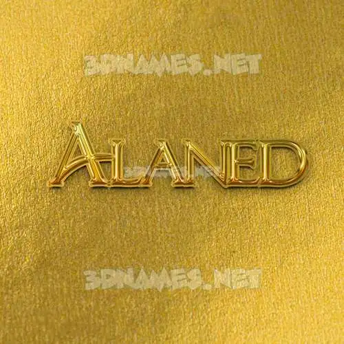alaned in All Gold style - 3D name wallpaper